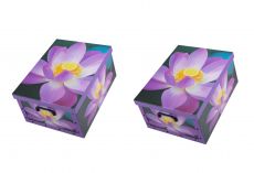 Ordnungsboxen Box Clip 2er Set Blume Violett