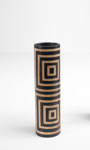 Mango-Holz-Vase Quadrate, Echtholz 36 cm hoch