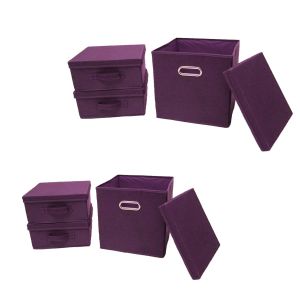Ordnungsboxen Violett 2x 3er SET Aufbewahrungsbox