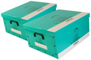 Ordnungsboxen Deko Karton 2er Set Box Clip Linus Türkis Aufbewahrungsbox