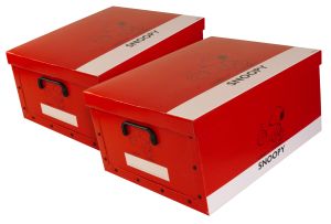 Ordnungsboxen Deko Karton 2er Set Box Clip Snoopy Rot